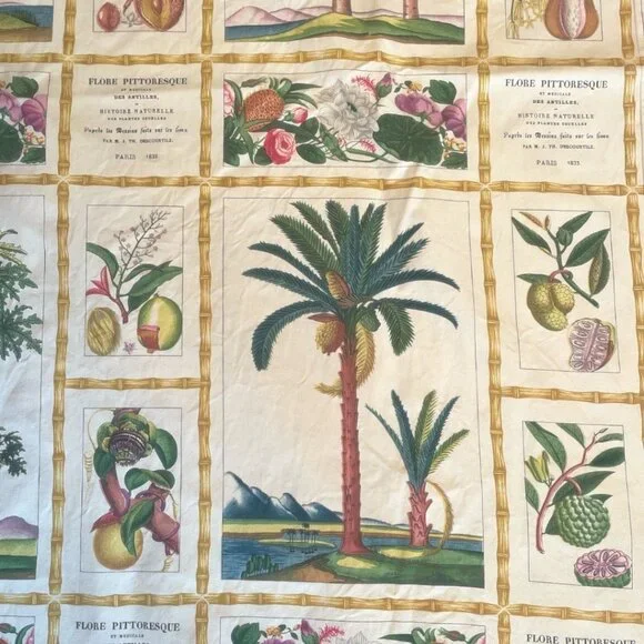 Botanical Print FLORE PITTORESQUE PARIS 1833 Custom Shower Curtain 78 X 42